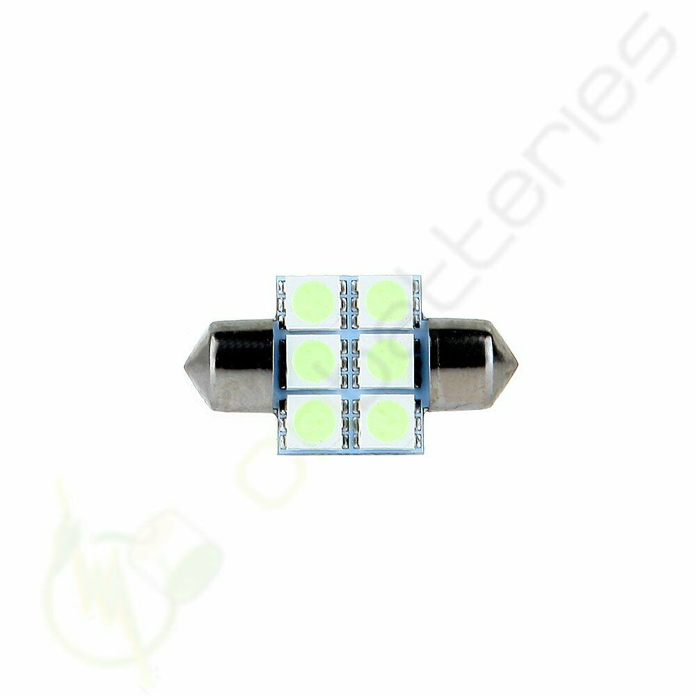 20x Interior Festoon 31mm 6-SMD-5050 Car LED Dome Trunk Light Bulbs Ice Blue 12V