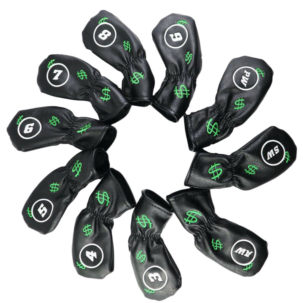 10 Packs Golf Iron Head Covers Durable Wedge Headcover 3-PW Accessories