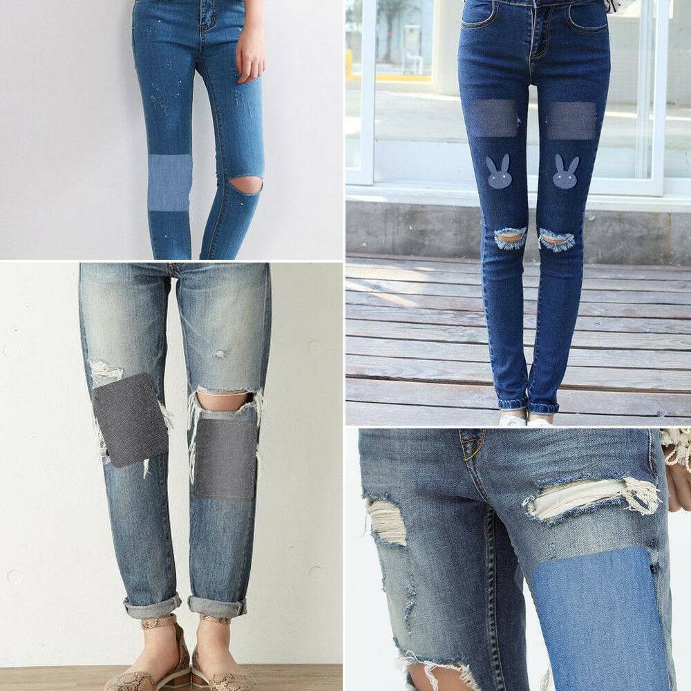 20X 5 Color DIY Iron on Denim Fabric Patches for Clothing Jeans Repair Kit Set