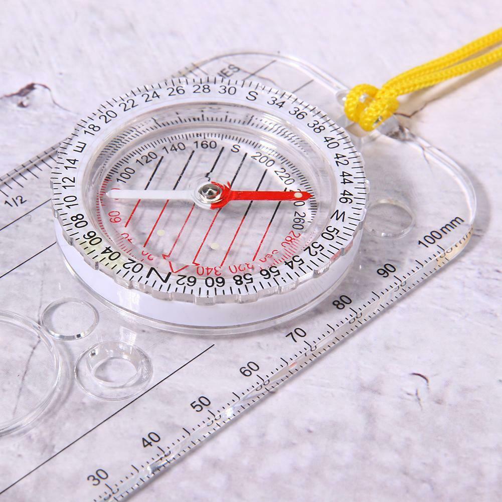 Orienteering Camping Scouts Baseplate Map Magnifying Compass Ruler Scale @