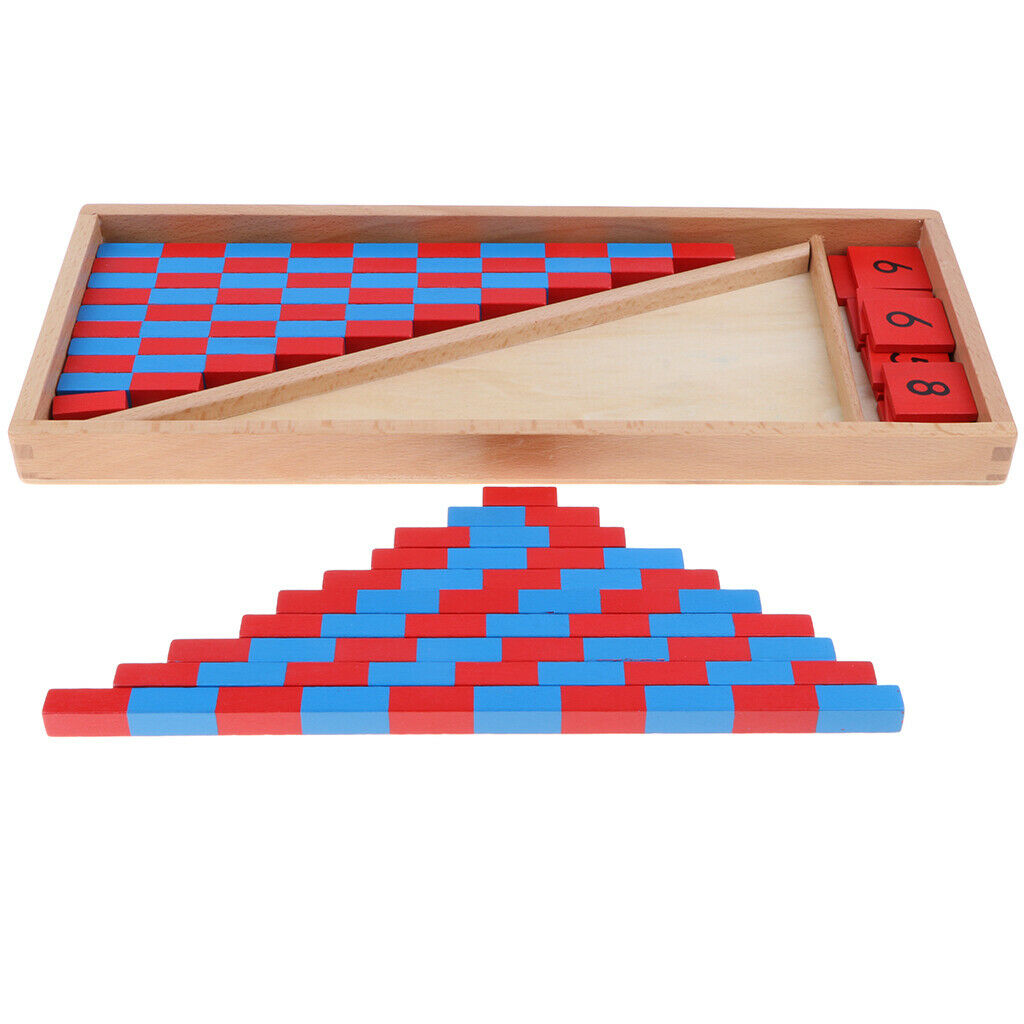 Montessori Small Number Numerical Rods with Number Tiles - Non-Toxic & BPA Free