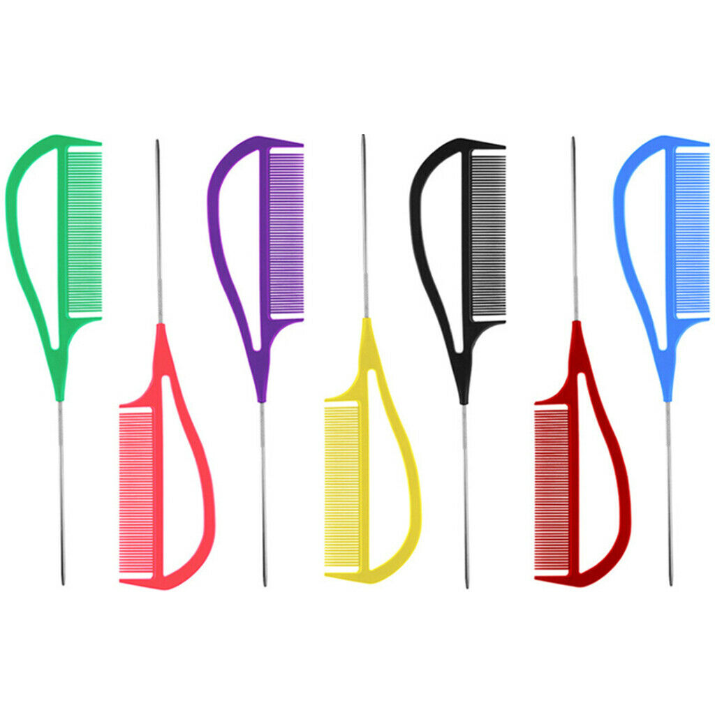 Hairdresser Barber Pin Tail Comb For Styling Hairdressing Weaving Black