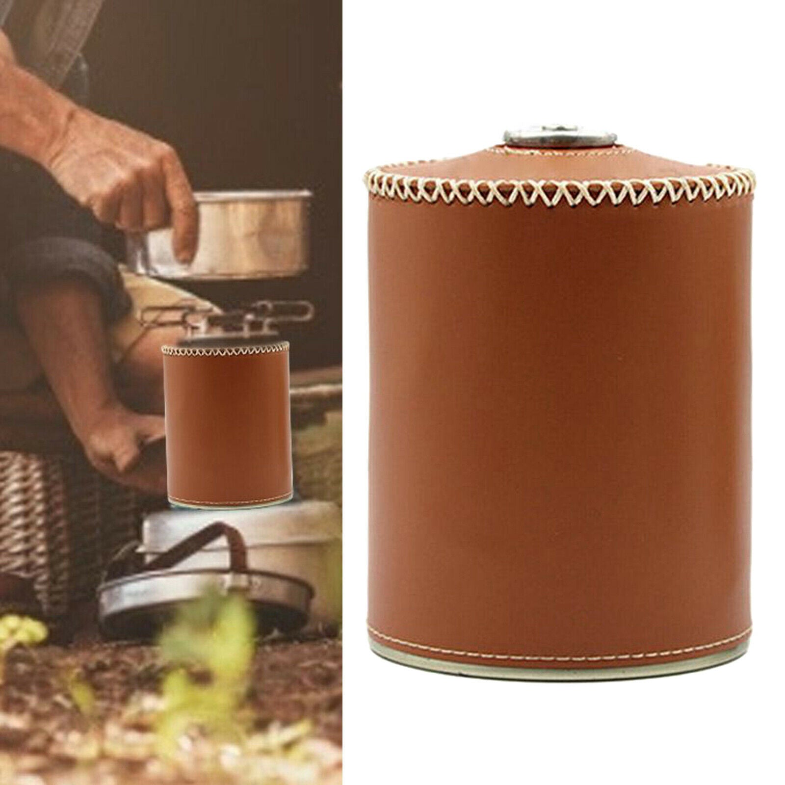 Gas Tank Protective Case Fuel Cylinder Storage Bag Cover Brown 10.4x12.3cm