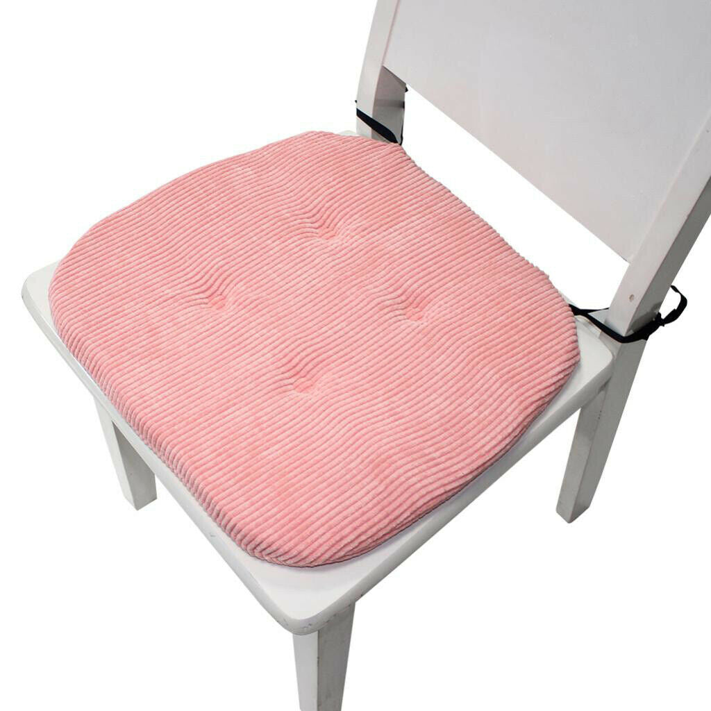 Chair Pads Square Cotton Chair Cushion with Ties Soft Seat Pads pink