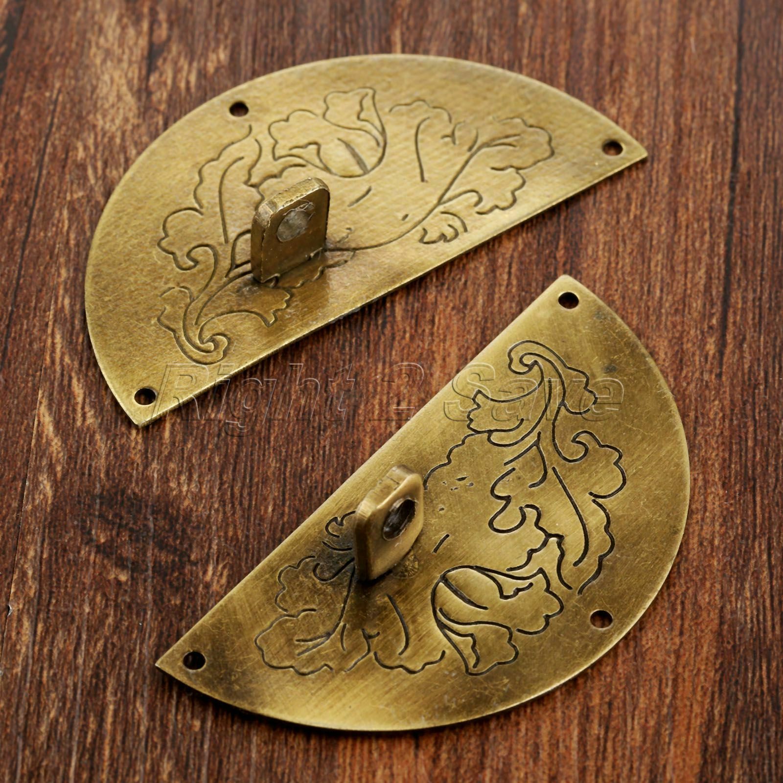 Retro Jewelry Box Latch Catch Hasp 60mm Round Chest Cabinet Clasp Buckle Carved
