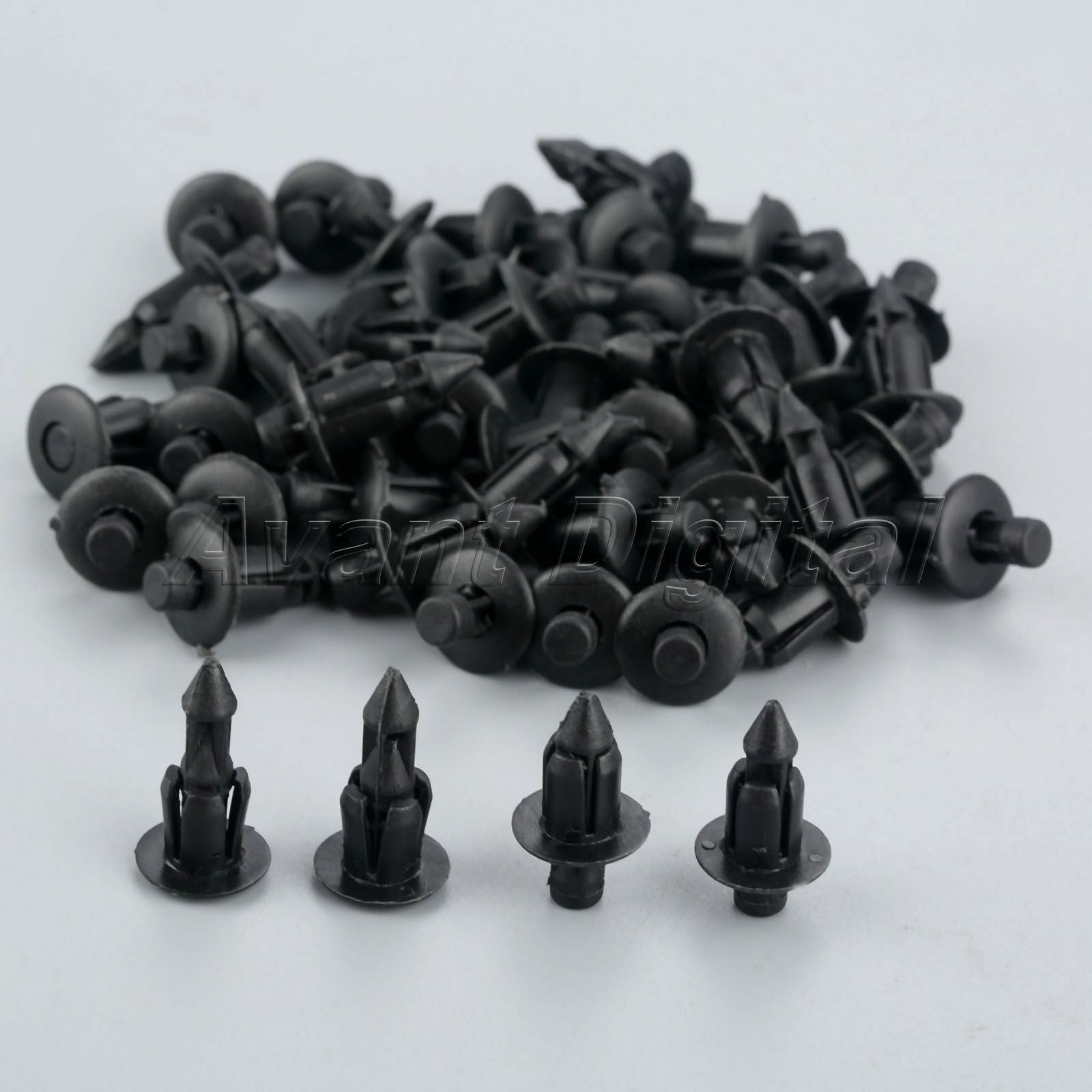50PCS Universal Plastic rivets Fairing & Trim Panel Fastener Clips For AUTO CAR