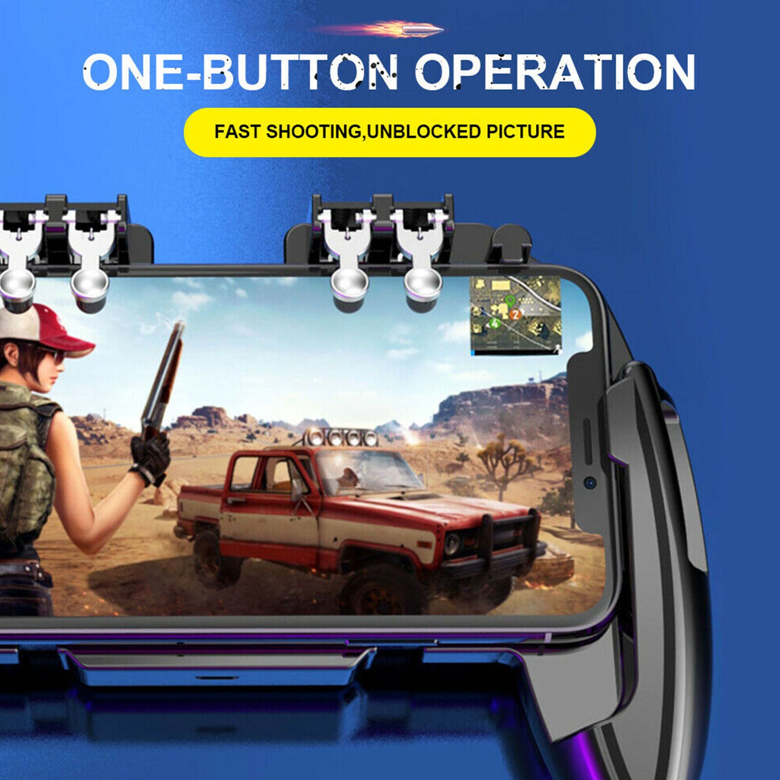 Mobile Phone Game Controller Joystick Six-Finger Cooling Fan Gamepad For PUBG