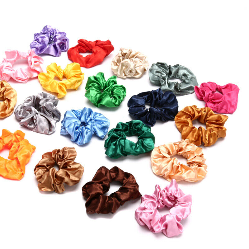 40 Pcs Hair Silk Scrunchies Satin Elastic Hair Bands Hair Ties Ropes Hair _A FG