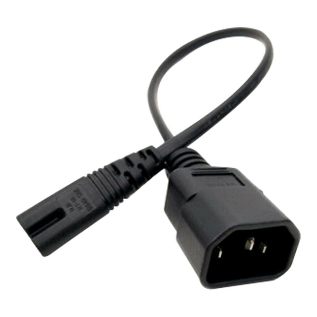 Black New IEC320 C14 Male to C7 Female Power Convertor 2 Prong 0.75 Square