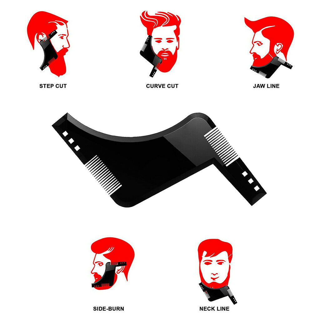 3pcs Plastic Beard Shaping Comb Shaving Template Guide Stencil for Sideburns