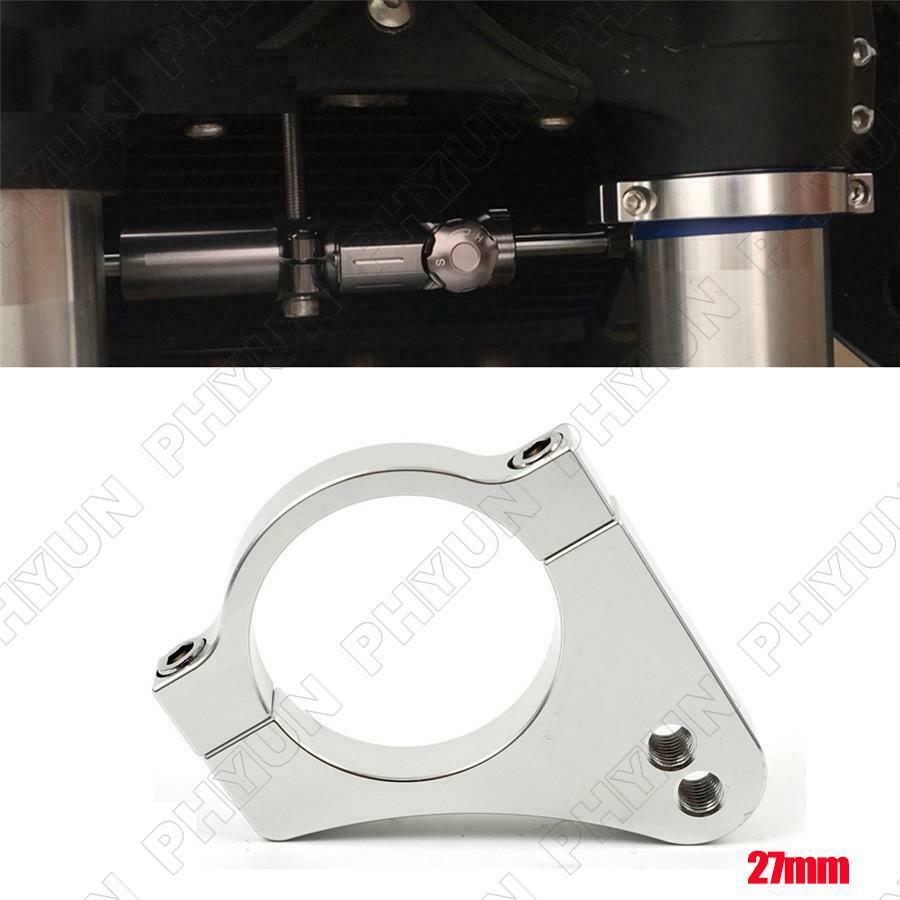 27mm CNC Motorcycle Steering Damper Fork Frame Mounting Clamp Bracket Universal
