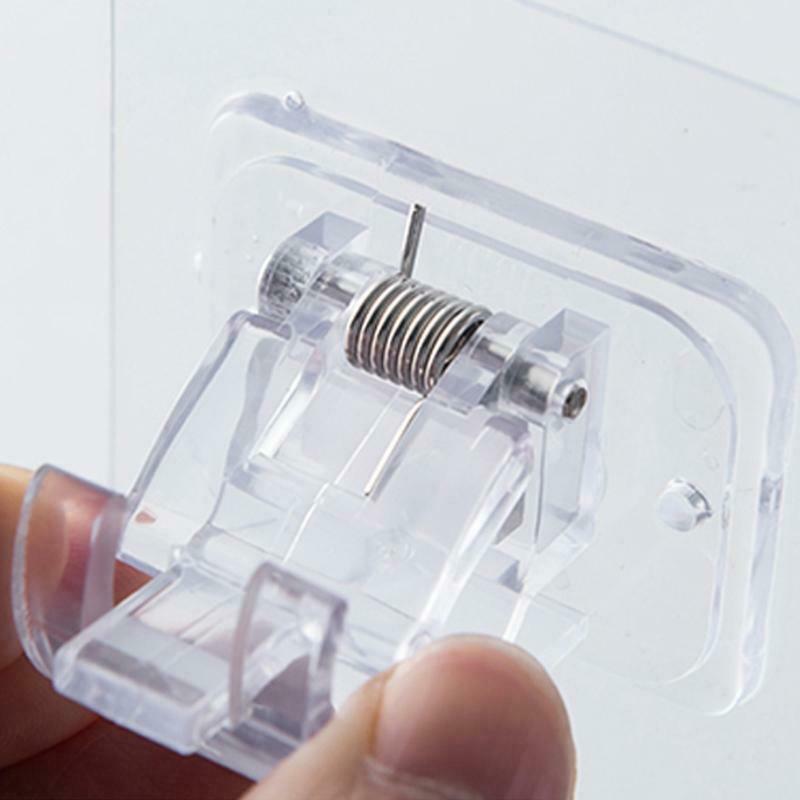 Transparent Hanging Rod Clamps Bathroom Shower Curtain Rod Fixed Clip Bracket