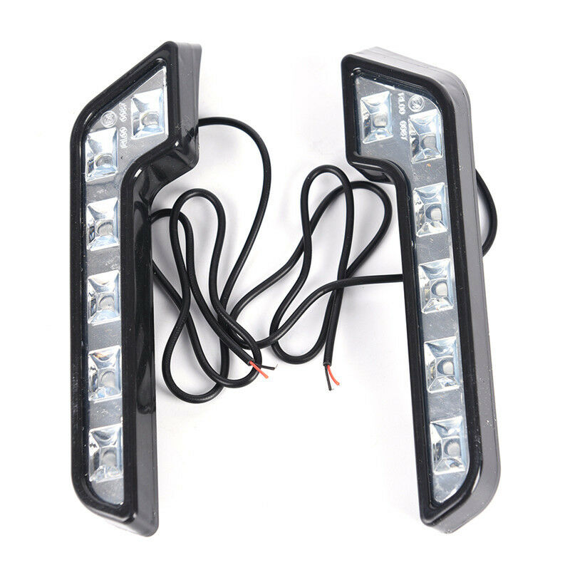 2x Bright 6LED Super White Car Driving Lamp Fog 12V DRL Daytime Running Light BD