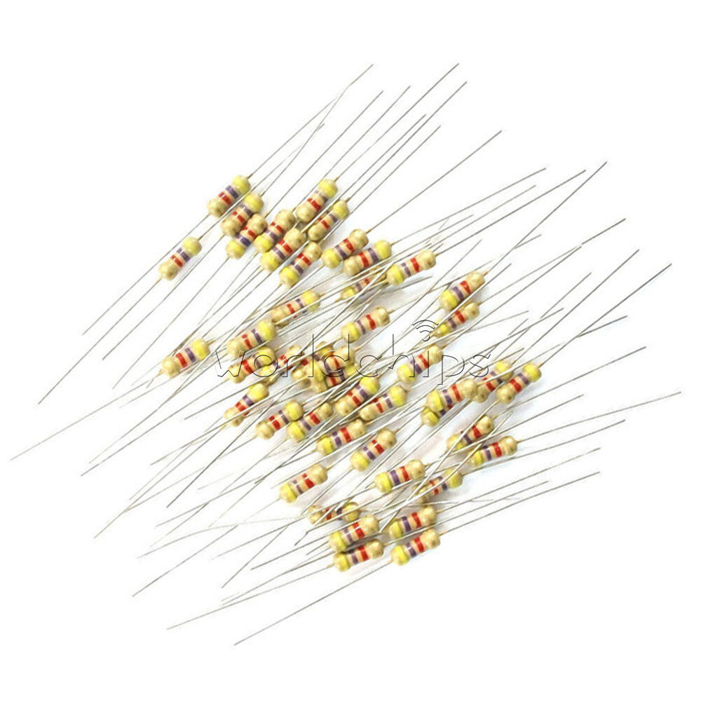50PCS 4K7 Ohms 4.7K 1/4W 0.25W 5% Carbon Film Resistors  Resistance