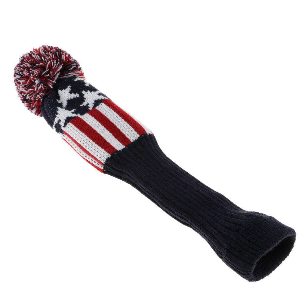 Red Golf Driver Head Covers Red 1Pcs Knit Pom Headcovers for Fairway Wood