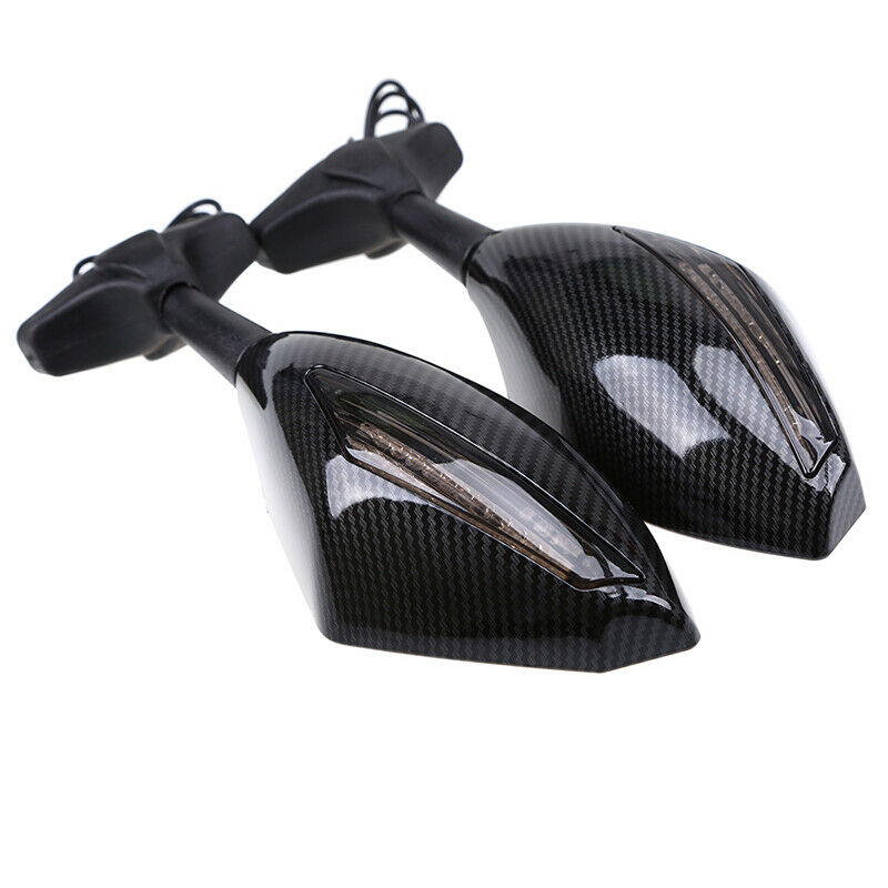 12V LED Turn Signals Rearview Mirror Glass Amber LED Flash Strobe Fit For Suzuki