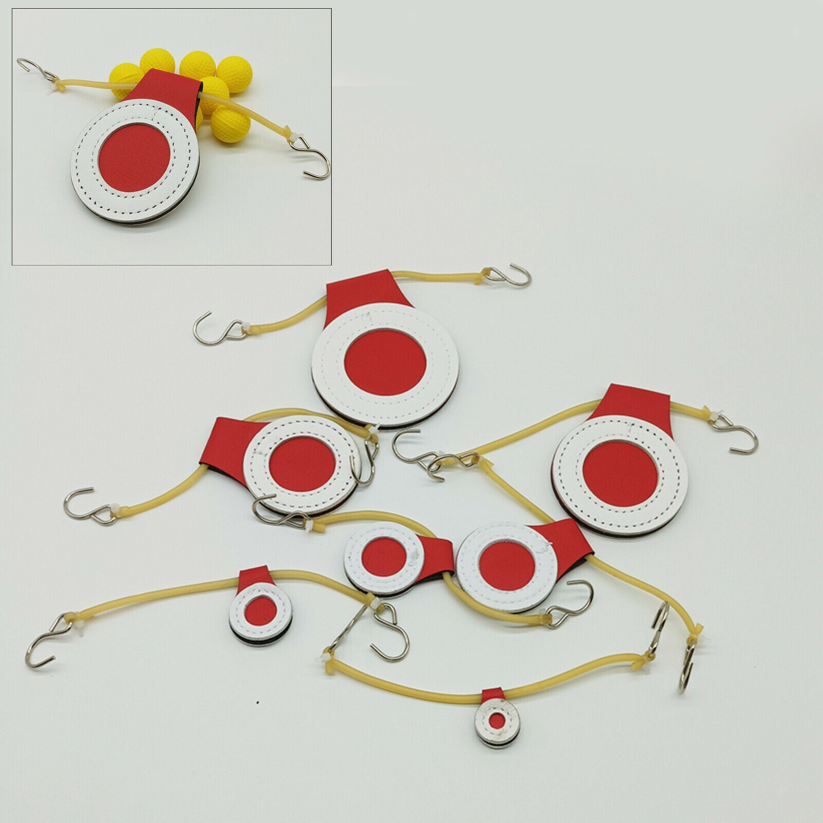7Pcs Slingshot Target Swinging Shooting Aim Catapult Hunting Aids Equipment