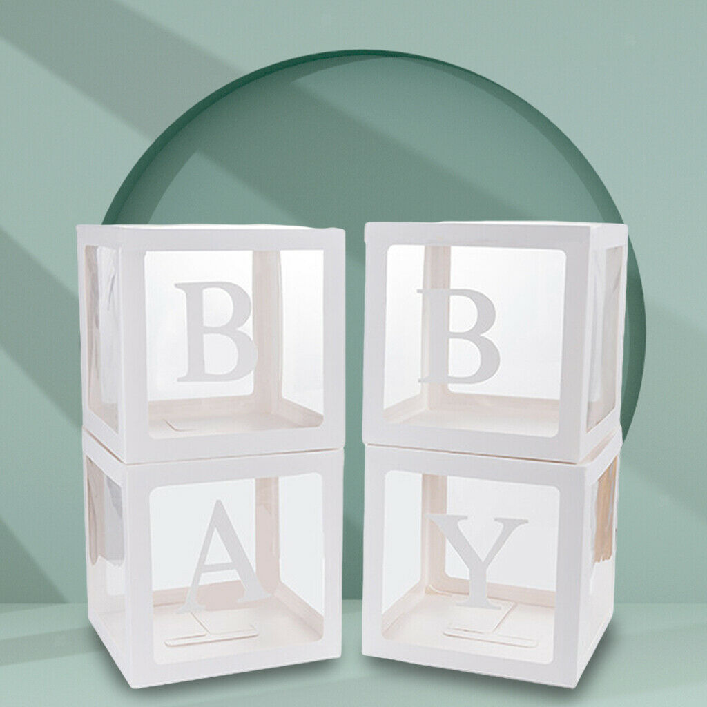Latex Ballons Box Decor Blocks Wedding Party Decoration, for First White