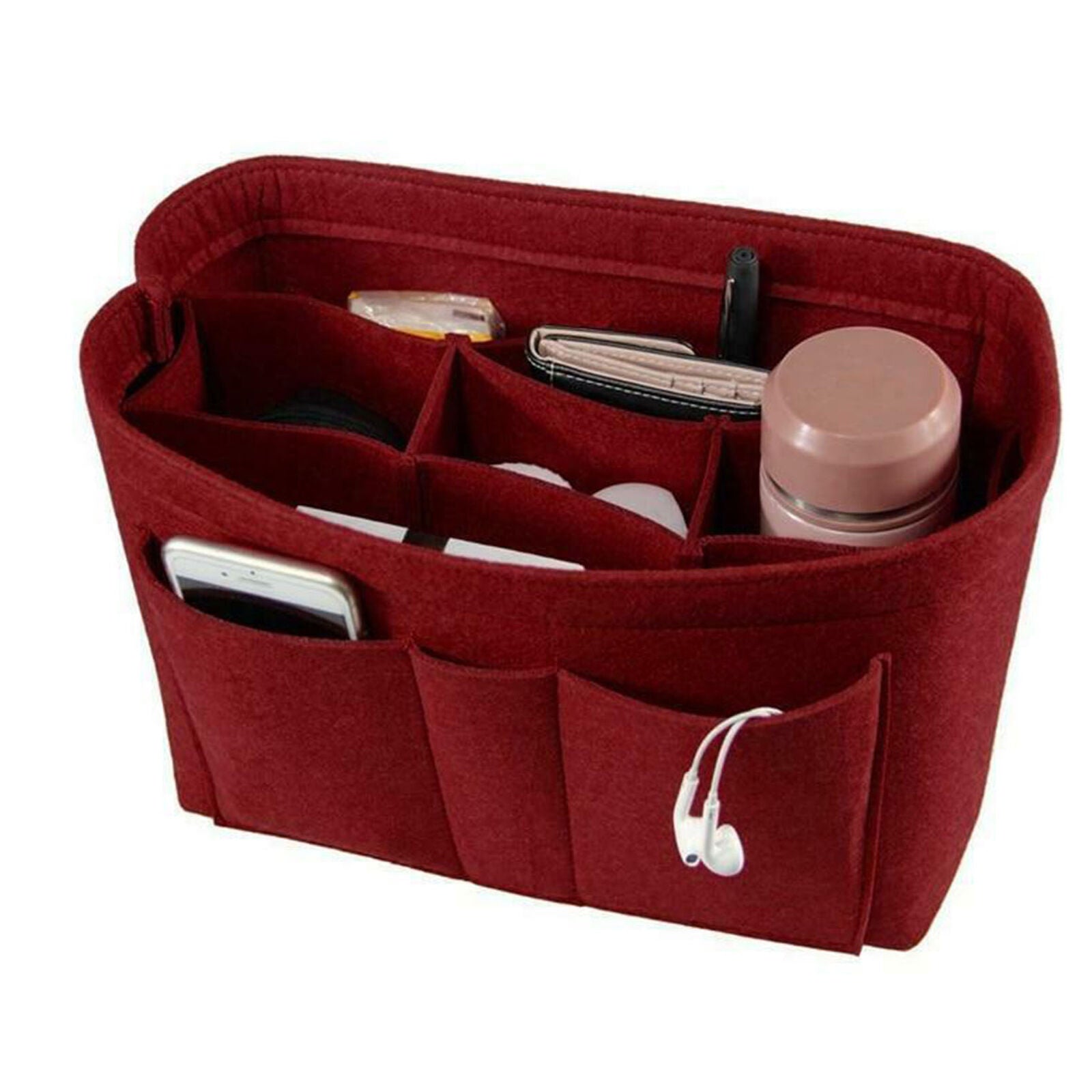 Multi Pocket Handbag Organizer Felt Purse Insert Bag fits Neverfull MM Speedy