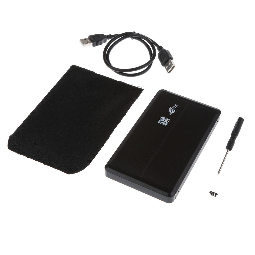 USB 2.0 HDD SATA External Hard Drive Disk Enclosure Case for 2.5"SATA Black