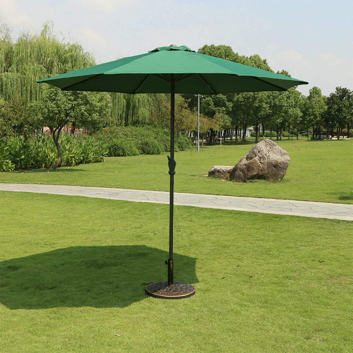 Green Patio Replacement Parasol Canopy Fabric Cover For 8 Ribs Umbrella 2.7m +
