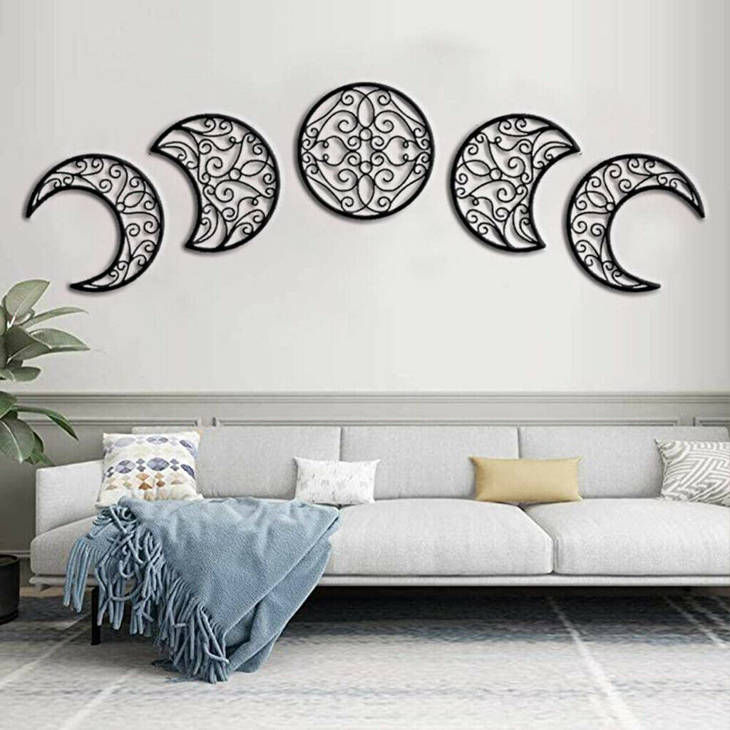 5PCS Bohemian Art Indoor Bedroom Wedding Background Crescent Moon Wall Decor