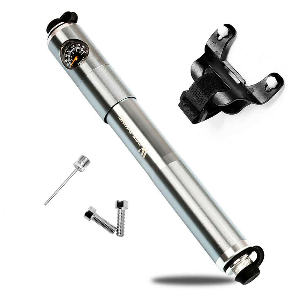 Portable Mini Bike Pump with Pressure Gauge and High Pressure 160 PSI - Sports