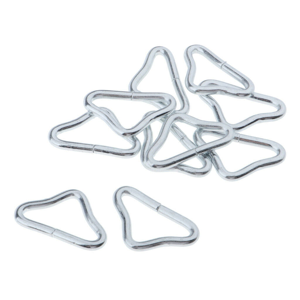 10pcs Metal Silvery Triangle Rings Buckle 1.5" Inside Diametar Trampoline