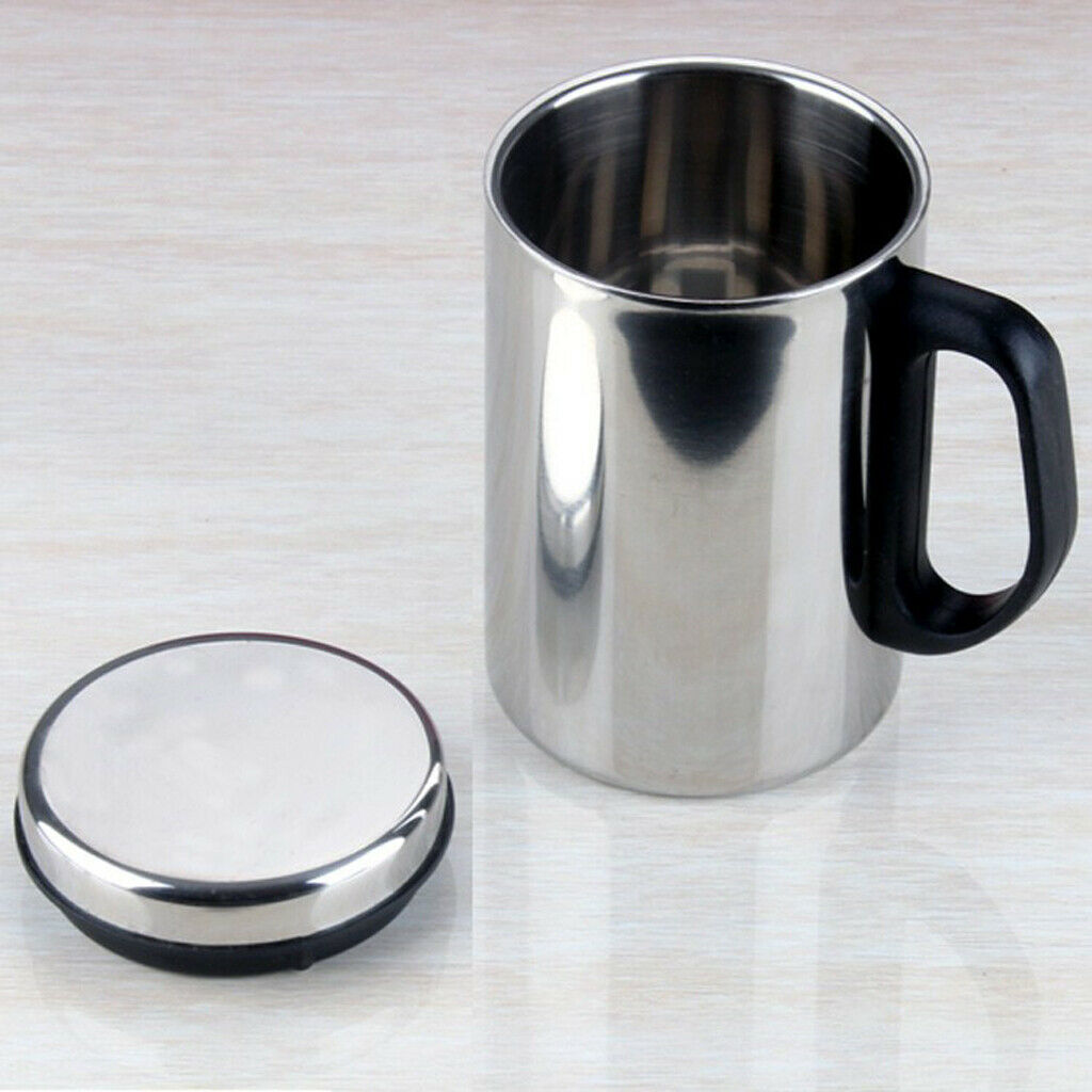 4x Stainless Steel Coffee Tea Water Cup Double Wall Insulated Beer Mug 350ml