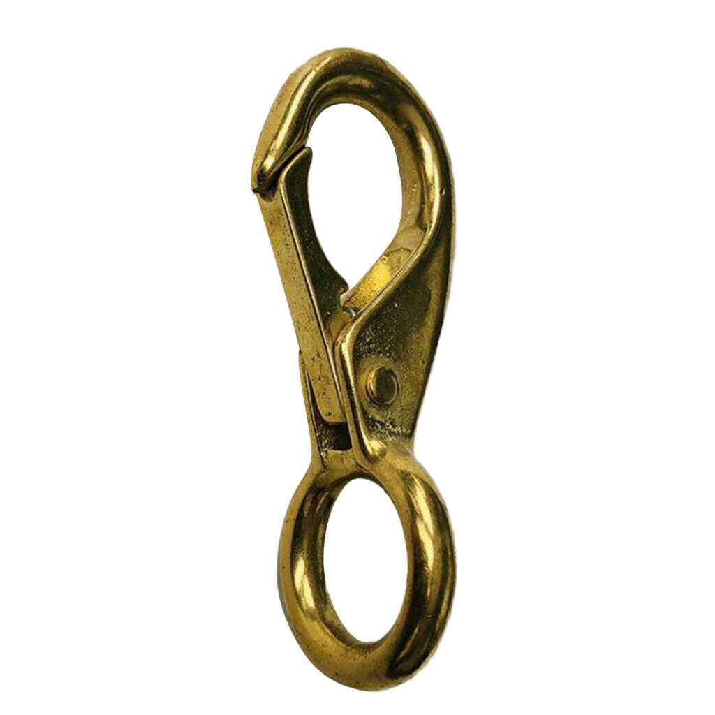 Strong Compact Brass Fixed Eye Spring Snap Hook Clip Marine Boat Fitting