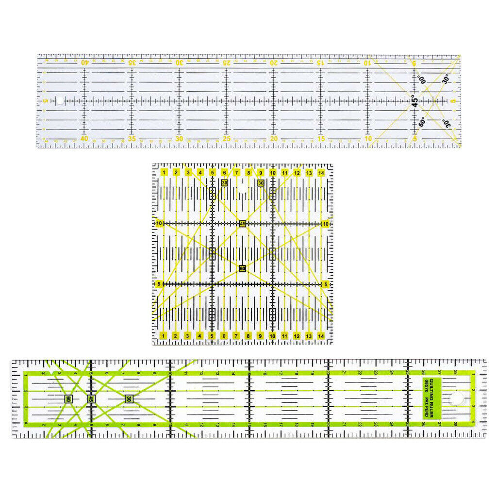 3pcs Acrylic Square Rectangle Square Quilting Drawing Patchwork Sewing Rulers