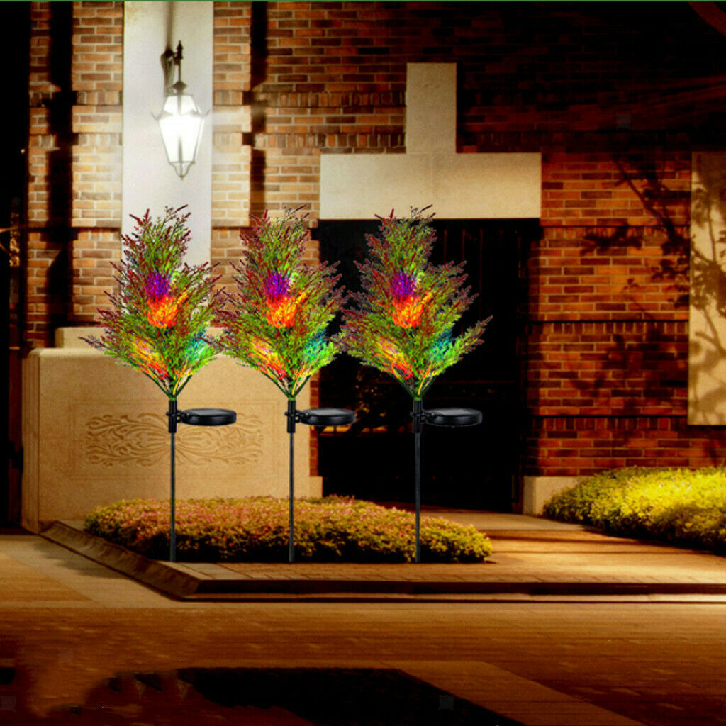 Solar Garden Lights Outdoor Lawn Lights Pathway Lights Multi-Color Flickering