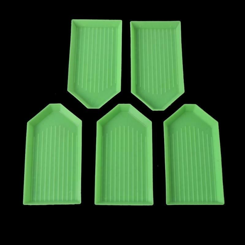 5Pcs DIY 5D Diamond Painting Rhinestone Plate Tray Embroidery Cross Stich Tool