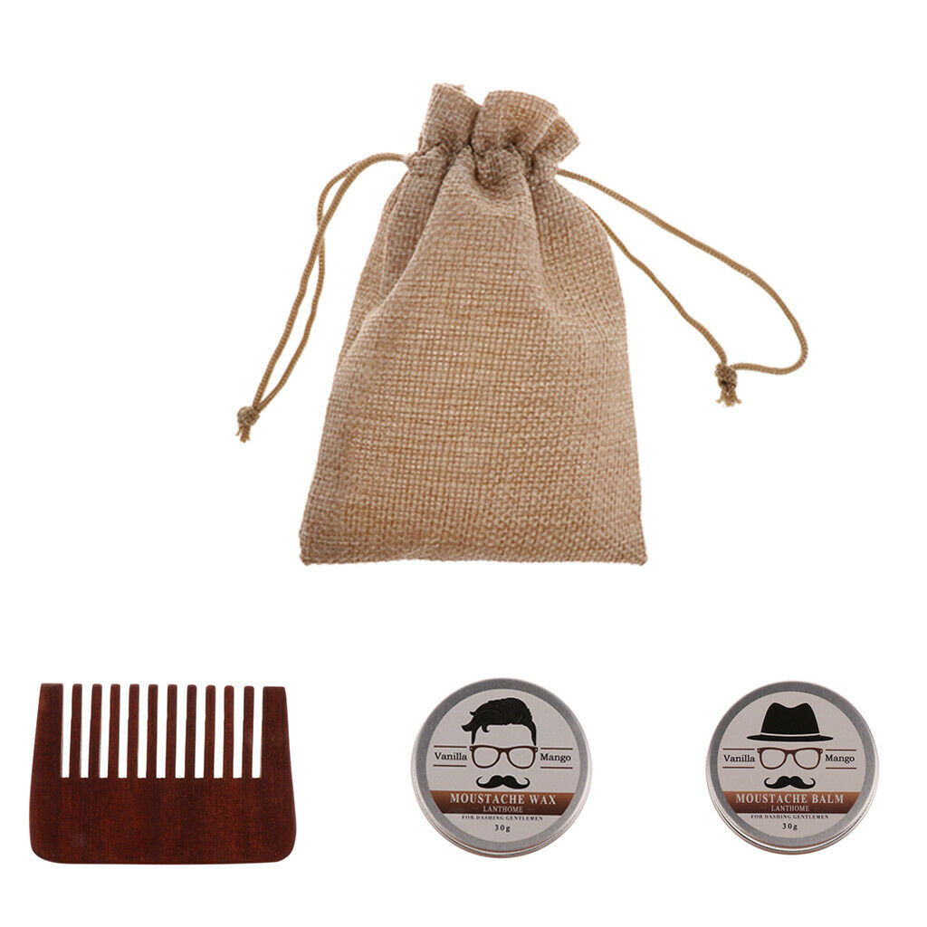 Beard Care Set  Beard Comb Antistatic + 2 Cans of Beard Balm - Beard Balm