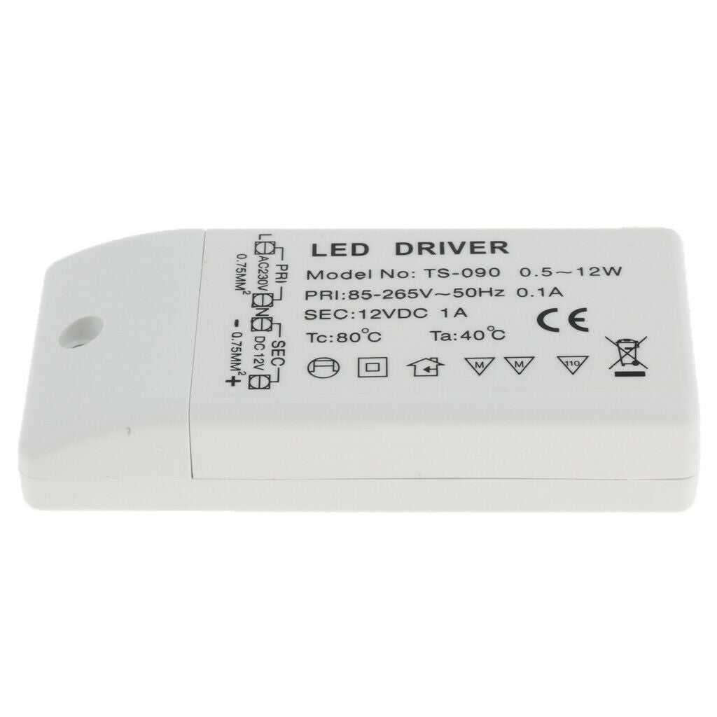 12W LED Light Lamp Driver Transformer Power Supply AC 85-265V to DC 12V 1A