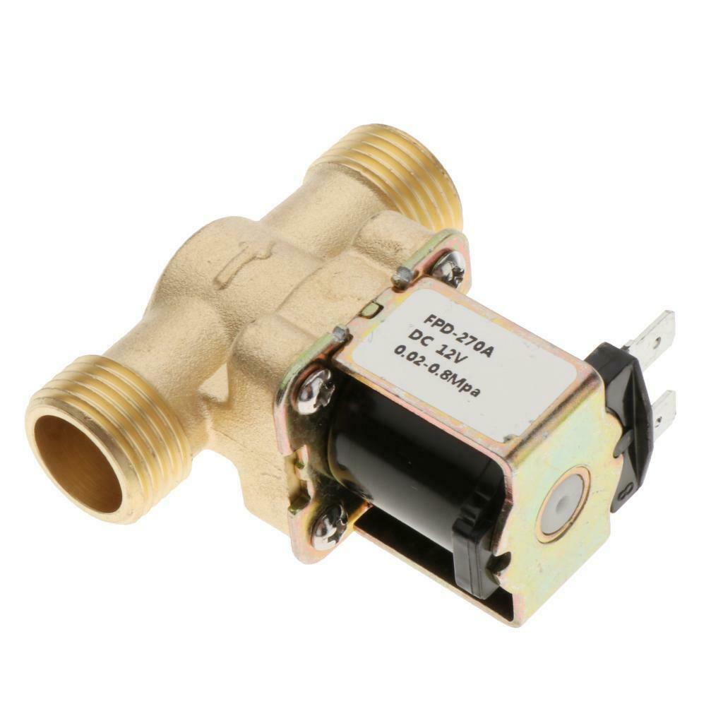 2pcs Electric Solenoid Valve Normally Closed Valve for Water DC12V Inlet