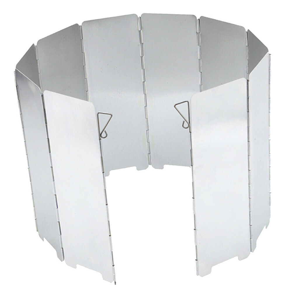 10 Plate Aluminum Gas Stove Wind Screen Camping Burner Outdoor Cooking Accs
