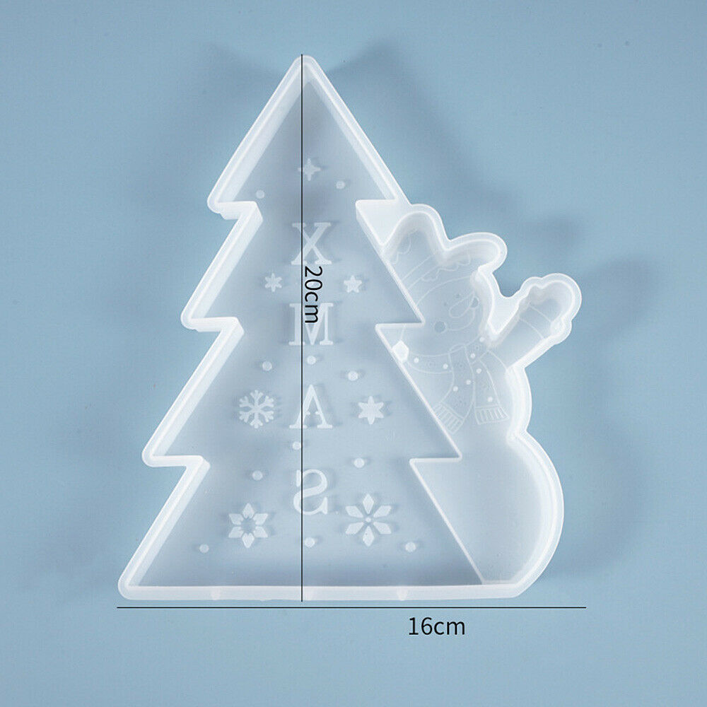 DIY Crystal Epoxy Mold Christmas Tree Snowman Silicone Mould Hand Making Xams