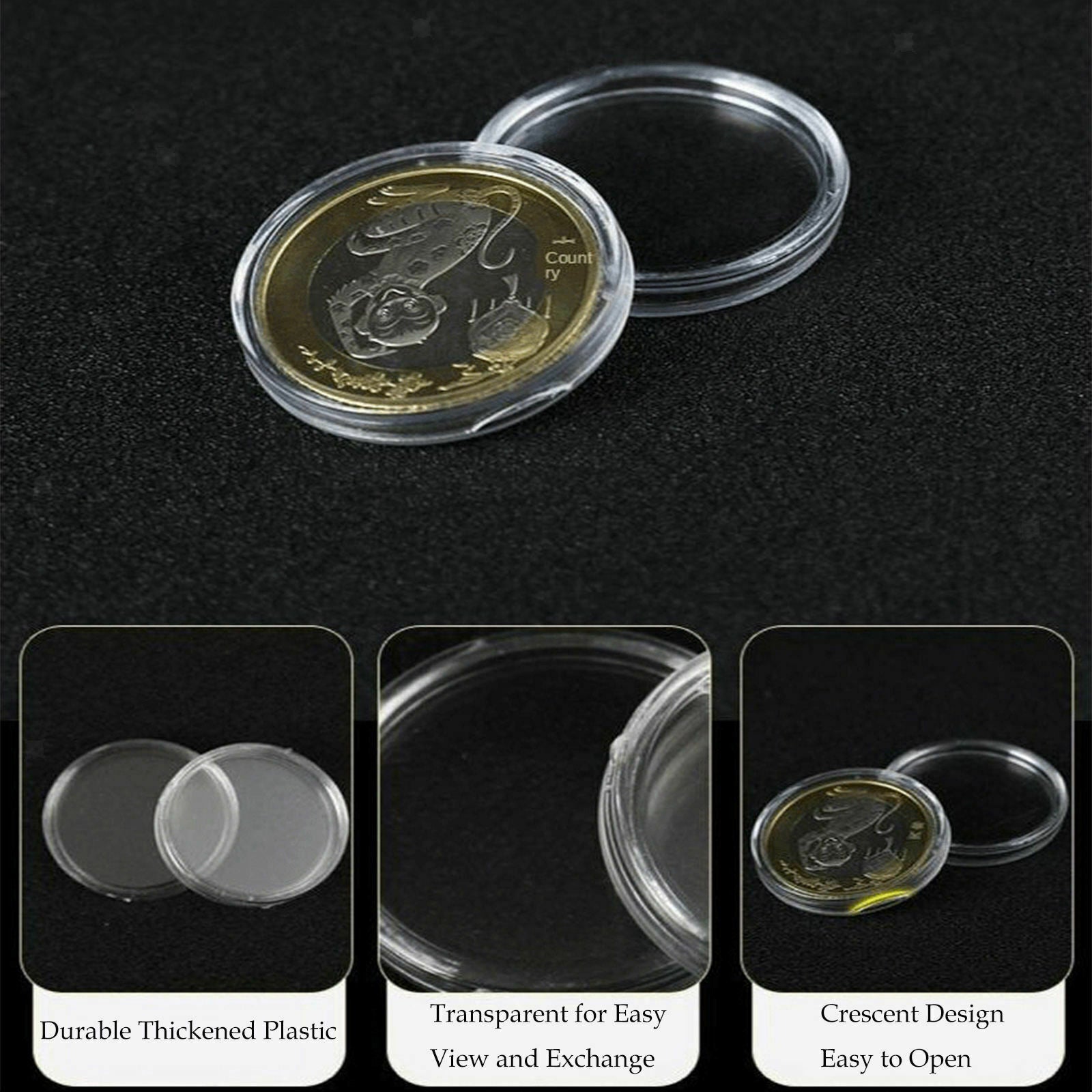 100x Plastic Coin Capsule Storage Box Collect