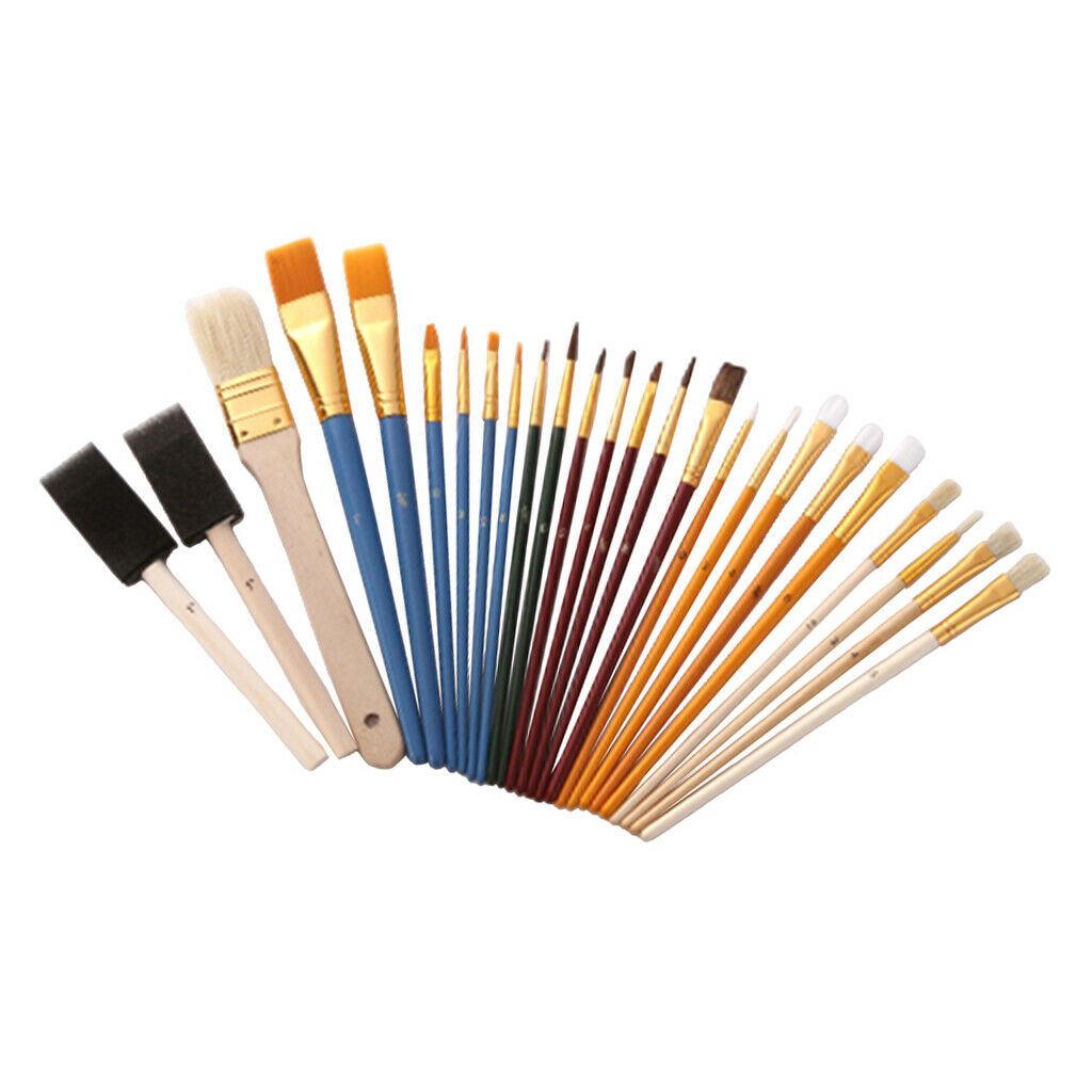 25pcs Art Painting Brushes Set Acrylic Oil Watercolor Artist Brushes