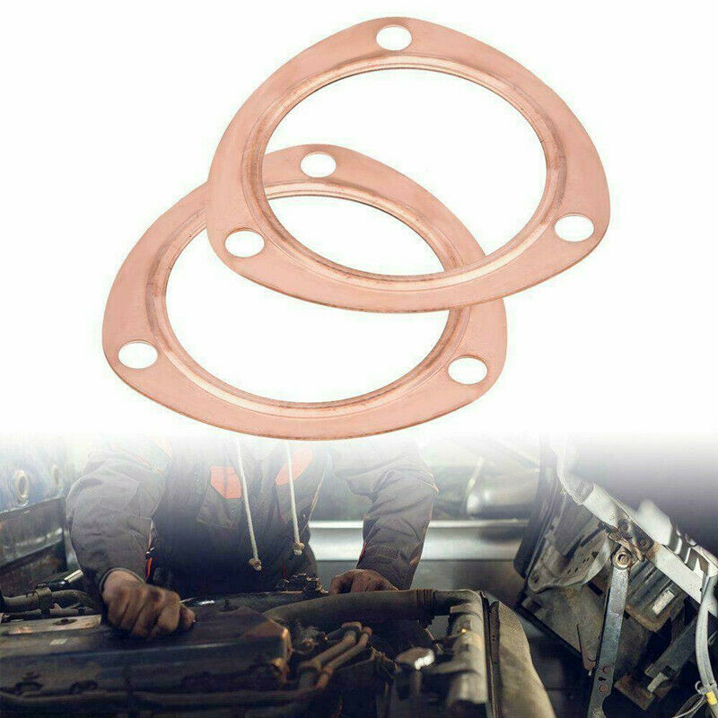 2 1/2" Copper Header Exhaust Collector Gaskets Reusable SBC BBC 302 350 454 2.5"