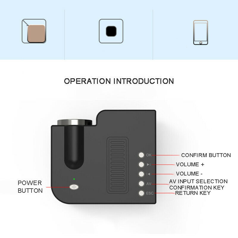 UC28C Mini Portable Family LED Micro Mobile Phone Video Projector Home Theater