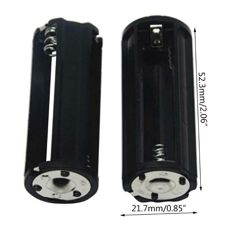 Cylindrical AAA Battery Holder Plastical Box Case Black Flashlight Torch