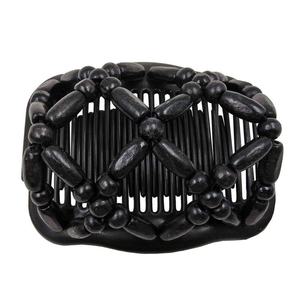 Stretchy  Beads Hair Combs Clip For Bun Hair, Womens Easy Updo Tools