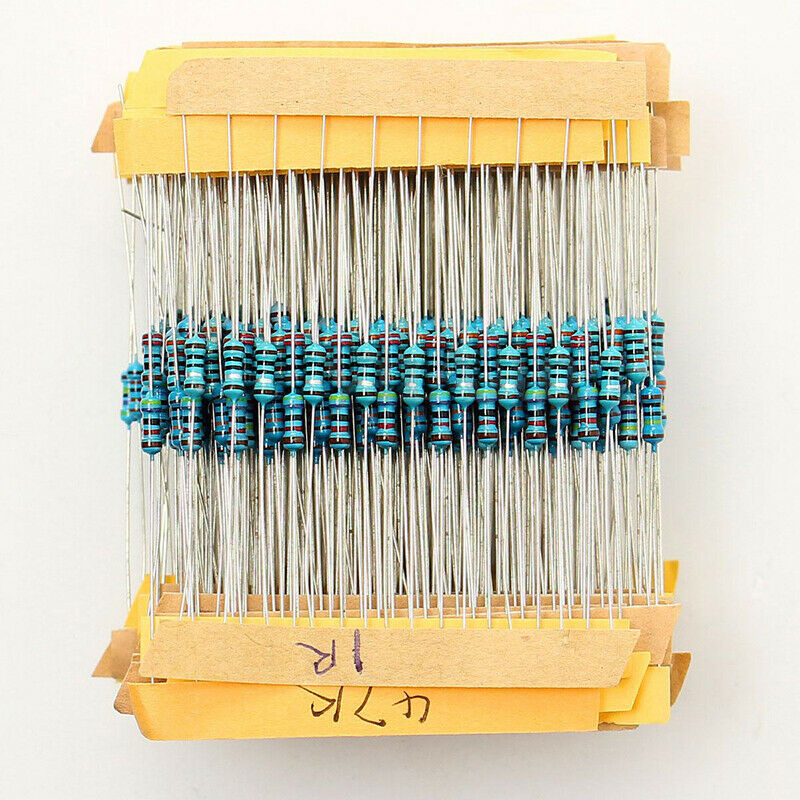 500pcs 50 Values 1/4W Metal Film Resistors Resistance Assortment Kit 1% 1Î©~10MÎ©