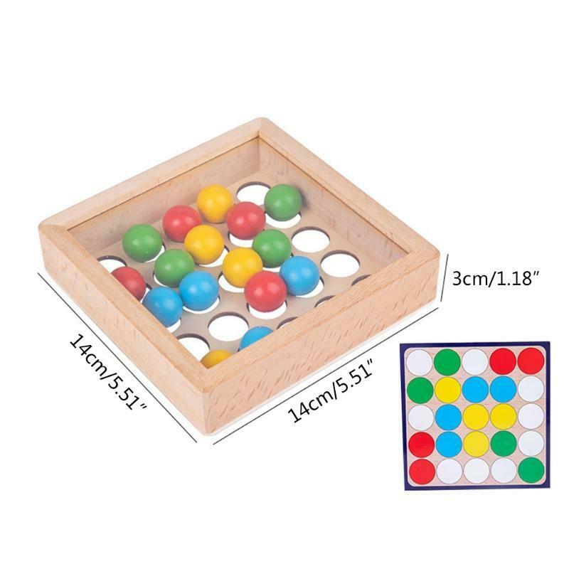 Wooden Busy Board with Colorful Beads Montessori Fine Motor Training Play Set