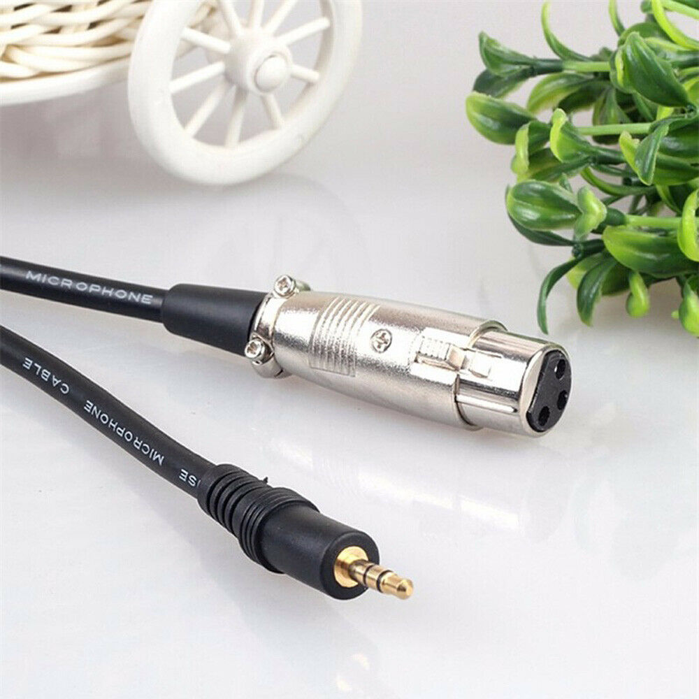 Condenser Microphone Cable XLR Female To 3.5mm Jack Dynamic Mic Audio Cord 3 Pin