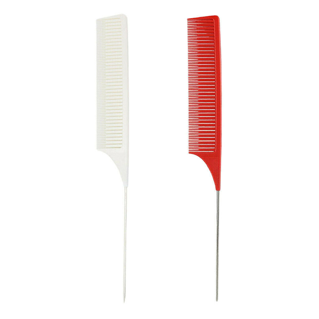 2x ABS Sectioning Weaving Highlighting Foiling Hair Comb Dyeing Combs Brush