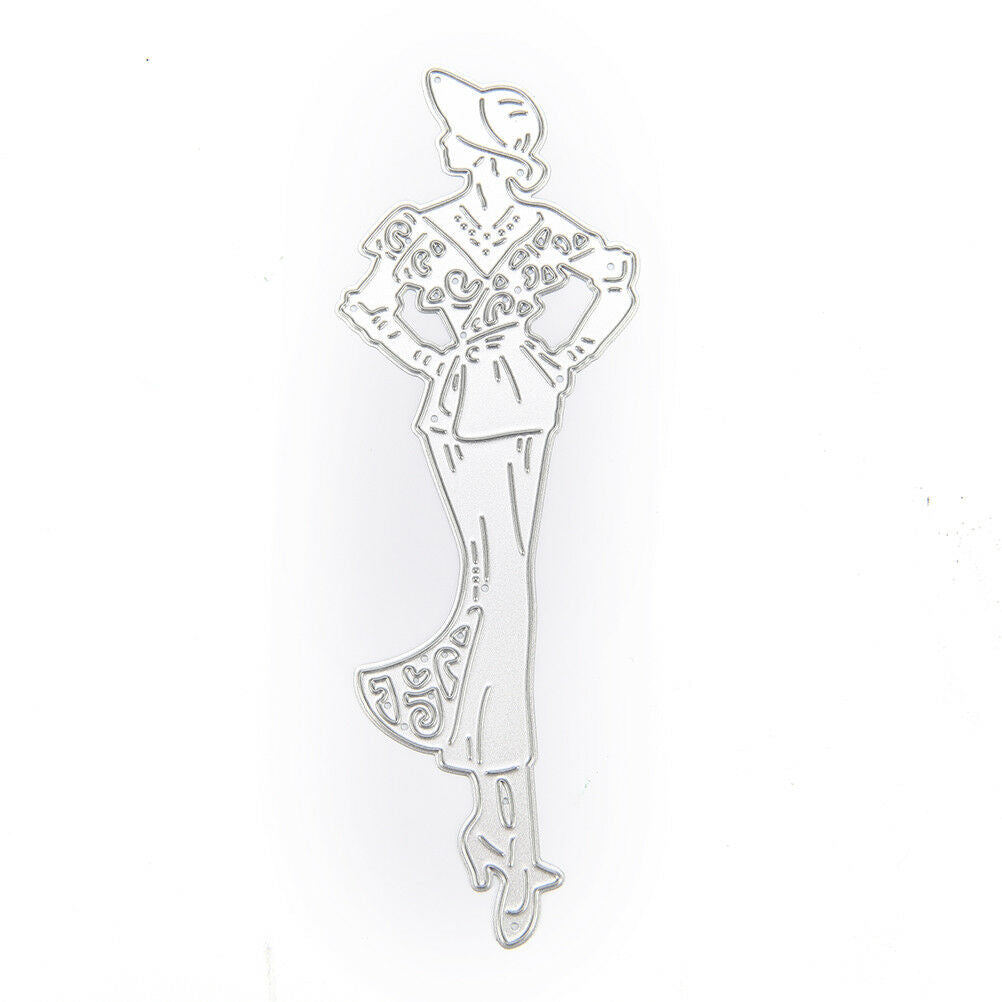 Girl Lady  Metal DIY Cut Dies Stencil Scrapbook Album Paper Card Emboss C.l8