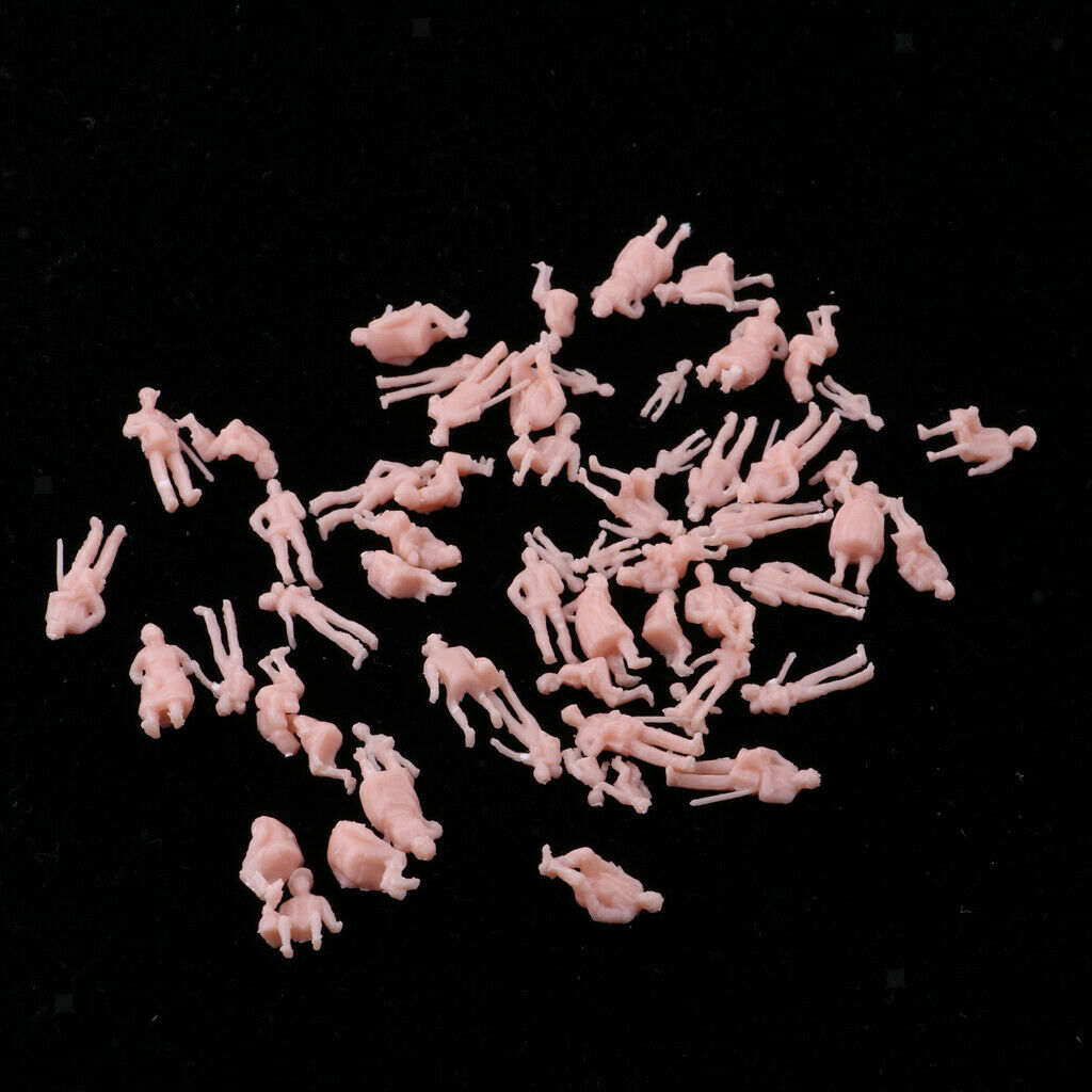 60 Pieces 1/87 Scale Plastic Family People Figures Train Railways LAYOUT
